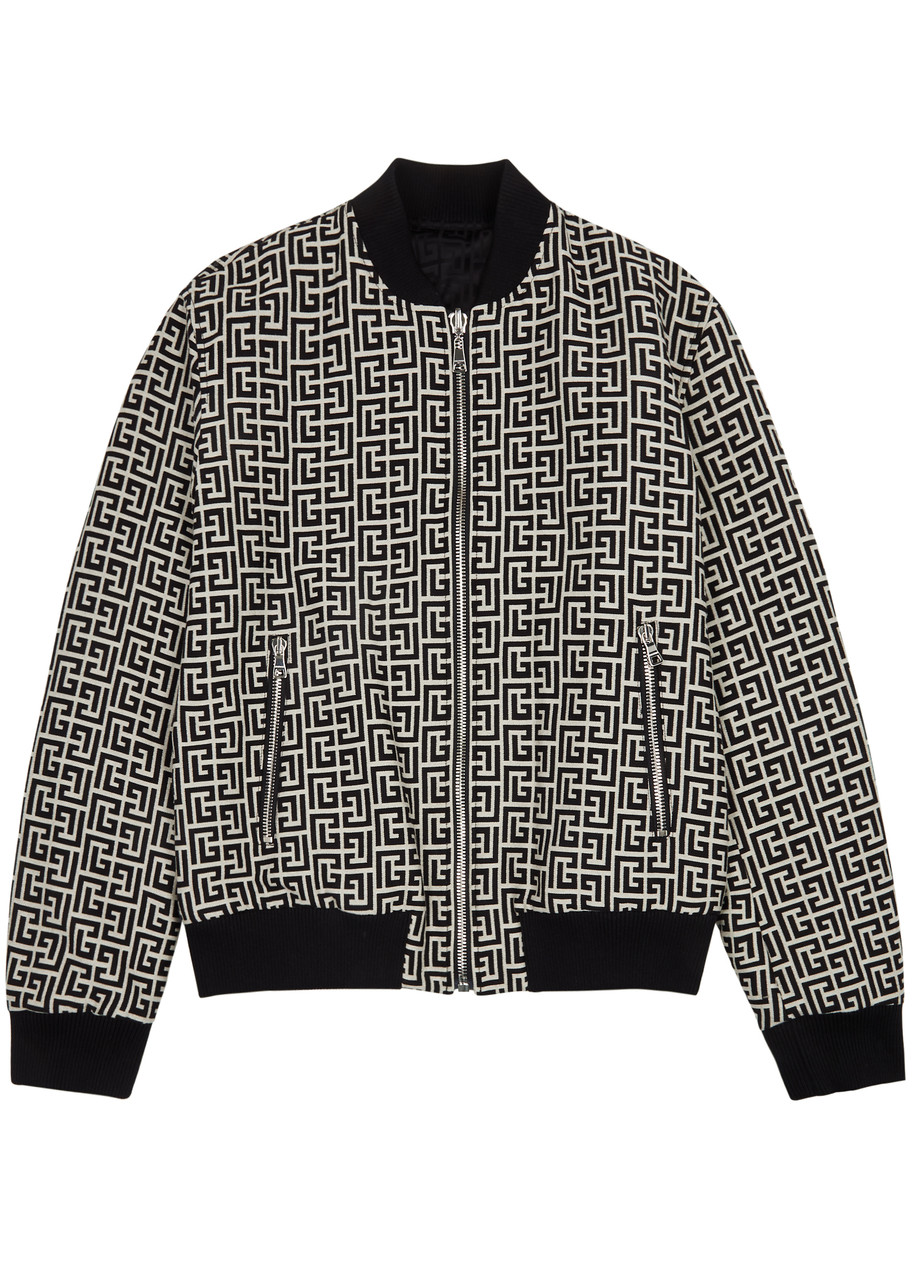 Balmain Reversible monogram-jacquard Twill Bomber Jacket - Black - 50