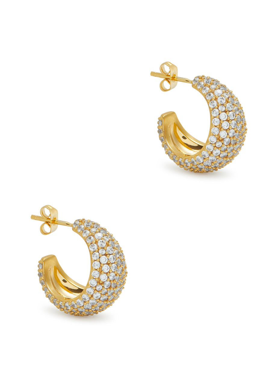 DAPHINE Christy 18kt gold-plated hoop earrings | Harvey Nichols