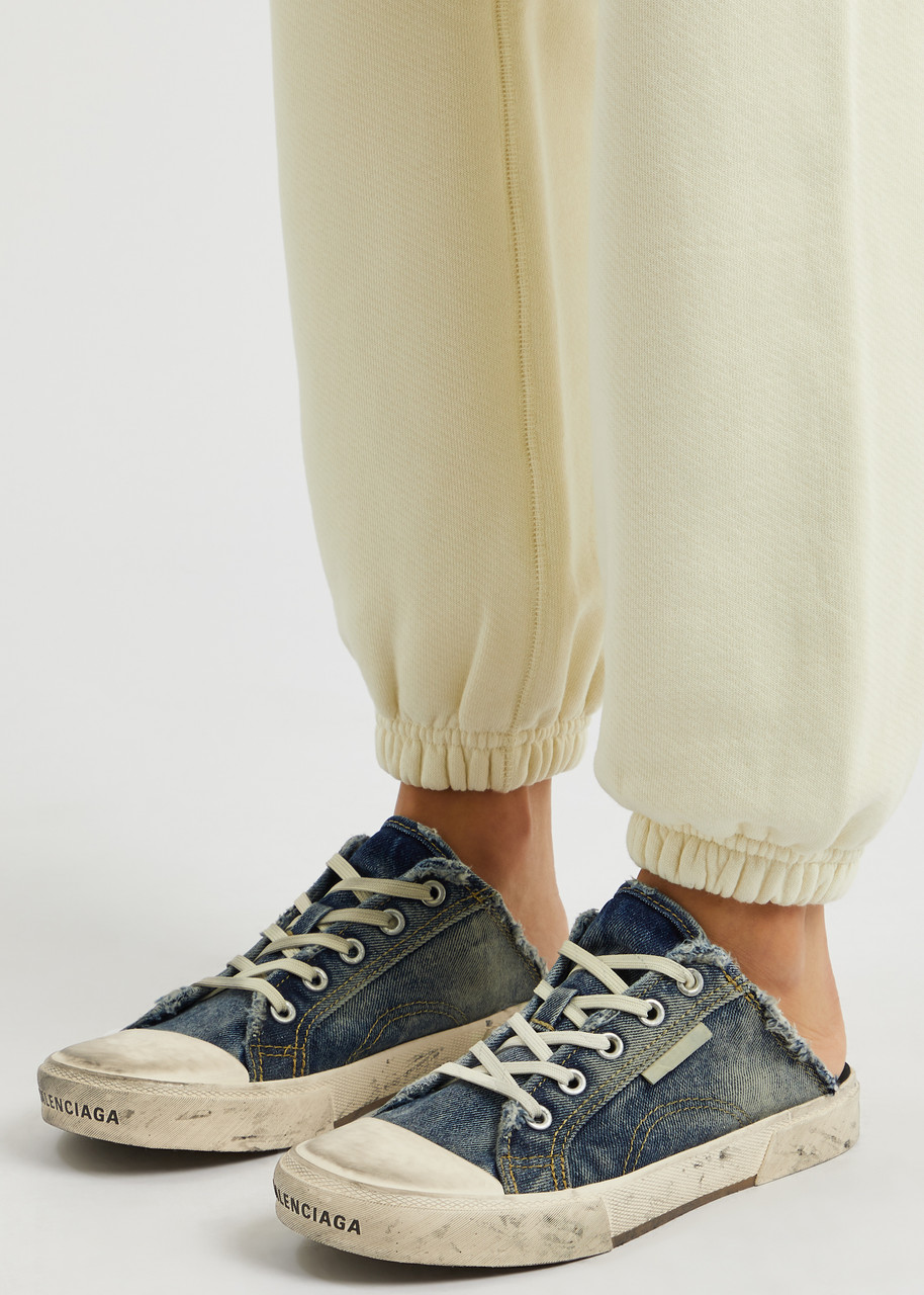 BALENCIAGA Paris distressed denim mule sneakers | Harvey Nichols