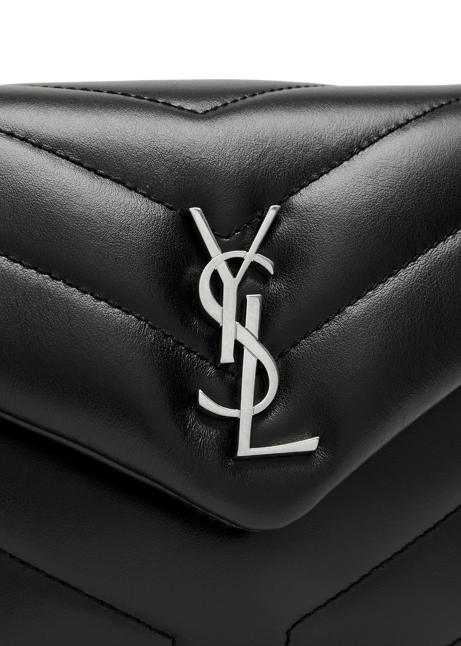 Saint Laurent Loulou Toy Matelasse Calfskin Flap-top Shoulder Bag, Black  Hardware In Noir