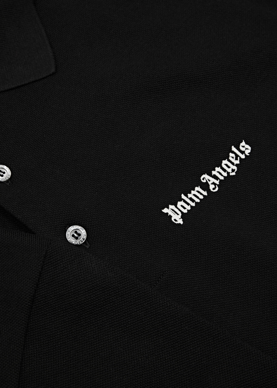PALM ANGELS Logo-embroidered piqué cotton polo shirt | Harvey Nichols