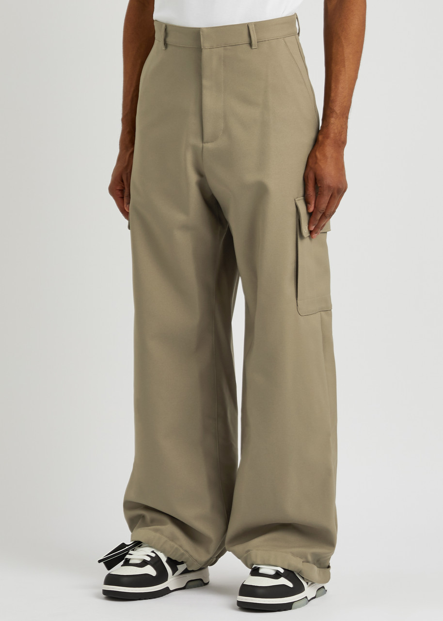 OFF-WHITE Wide-leg twill cargo Harvey trousers | Nichols