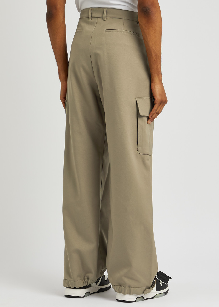 Nichols OFF-WHITE Wide-leg Harvey trousers | cargo twill