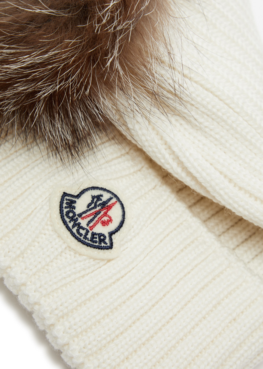 moncler cream beanie