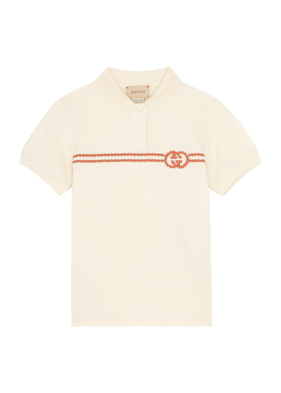 GUCCI KIDS GG-embroidered piqué cotton polo shirt (4-12 years