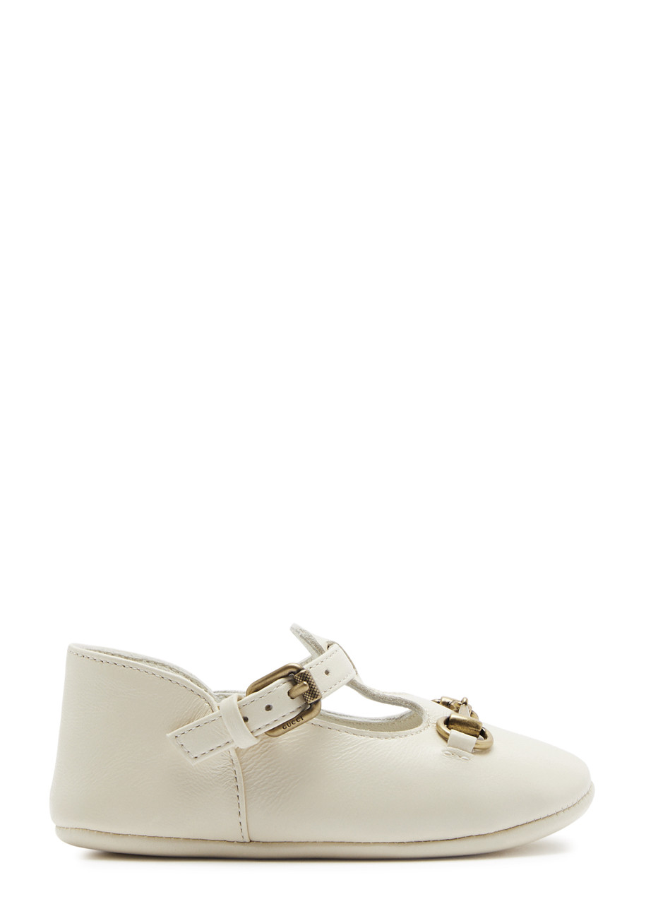 GUCCI KIDS Horsebit leather shoes | Harvey Nichols