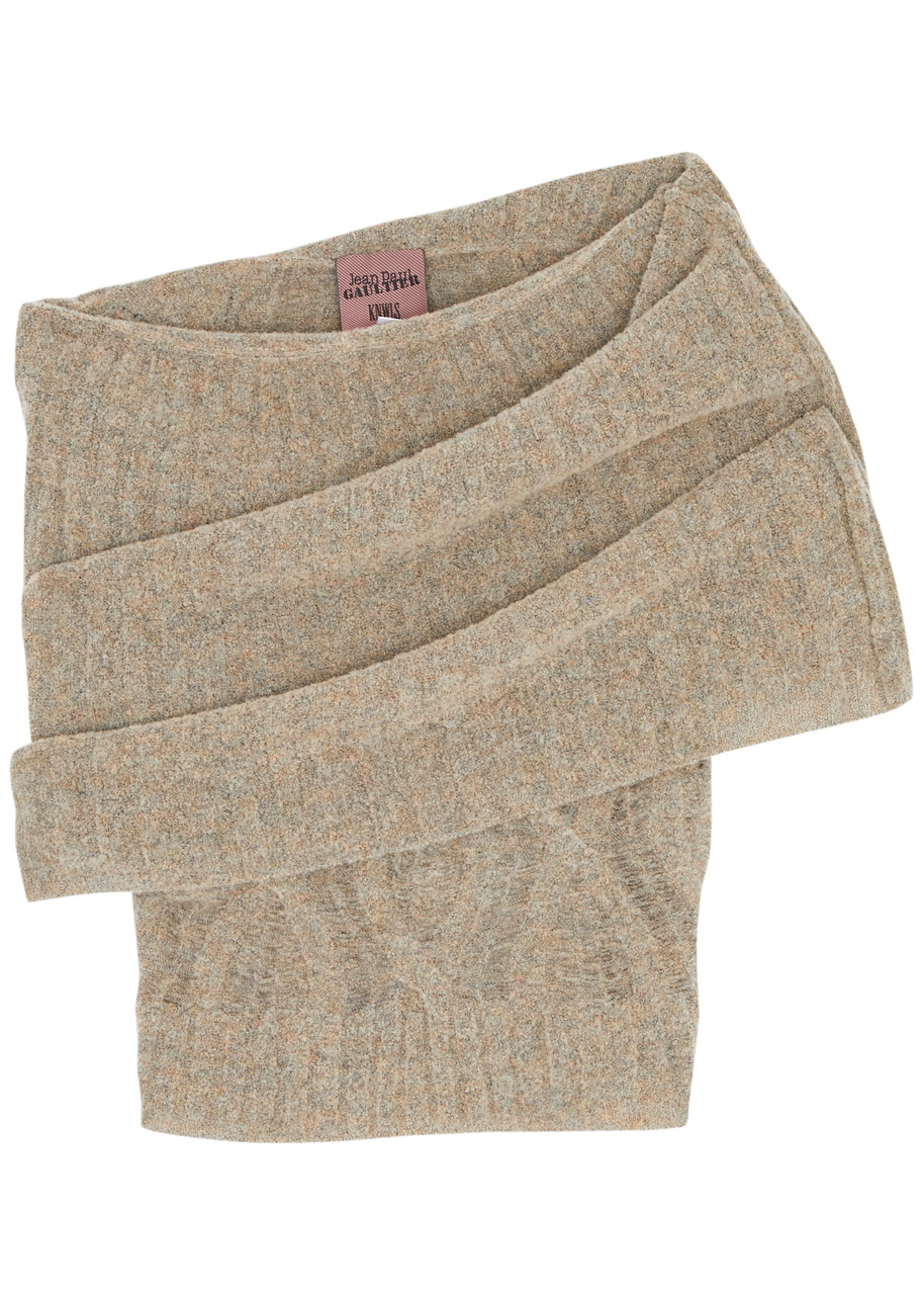 JEAN PAUL GAULTIER X KNWLS one-shoulder wool-blend top | Harvey