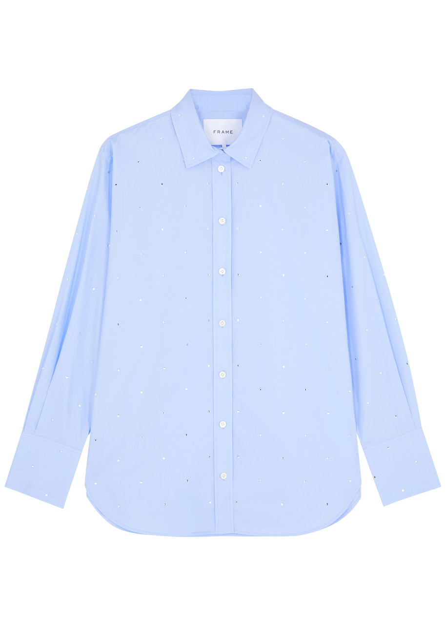 Embellished eyelet cotton shirt