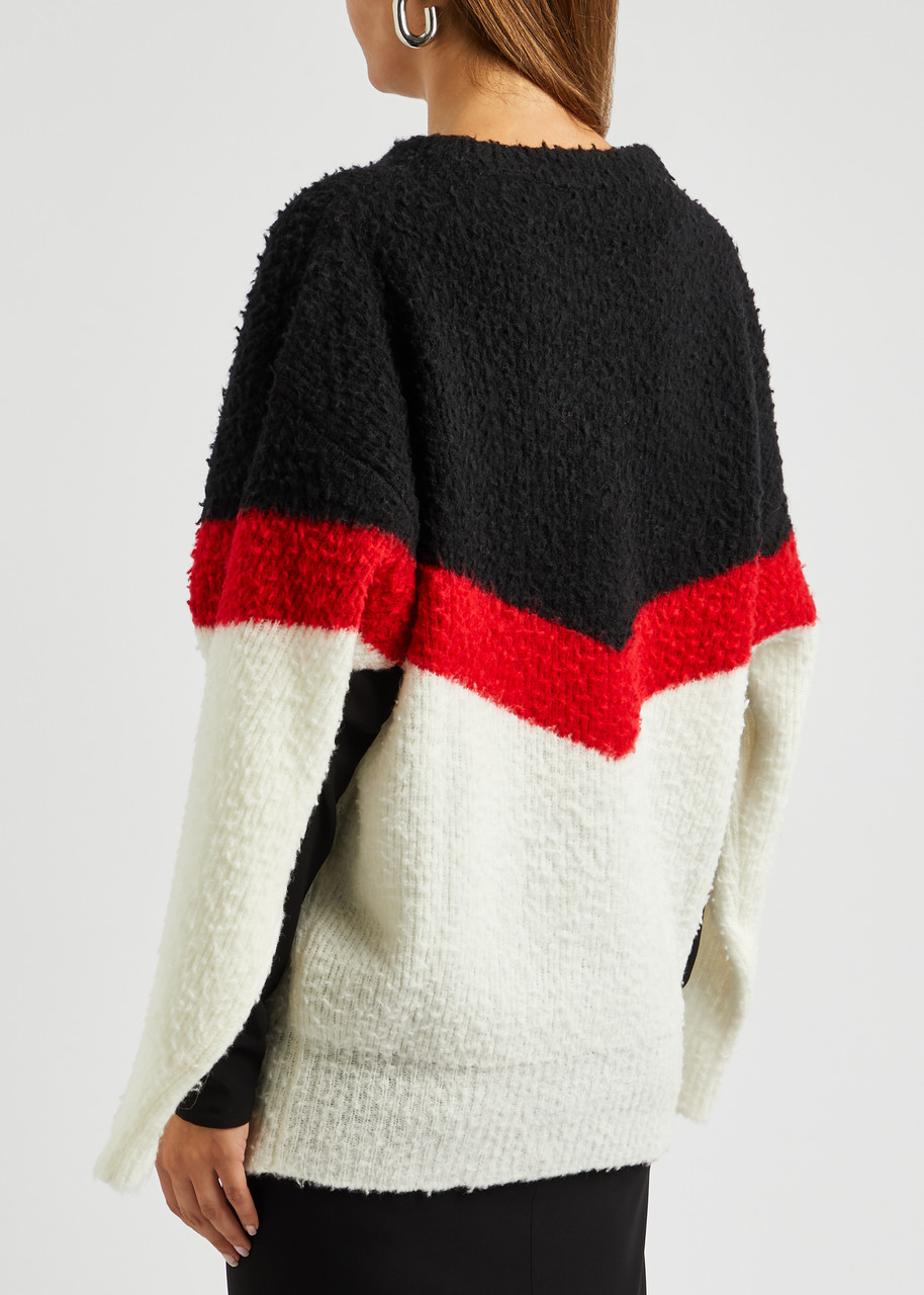 STELLA MCCARTNEY Striped cape-effect wool-blend jumper | Harvey