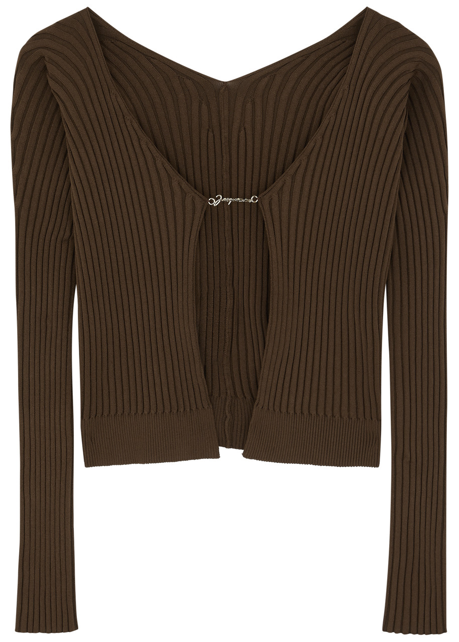 JACQUEMUS La Maille Pralu longue ribbed-knit top | Harvey Nichols