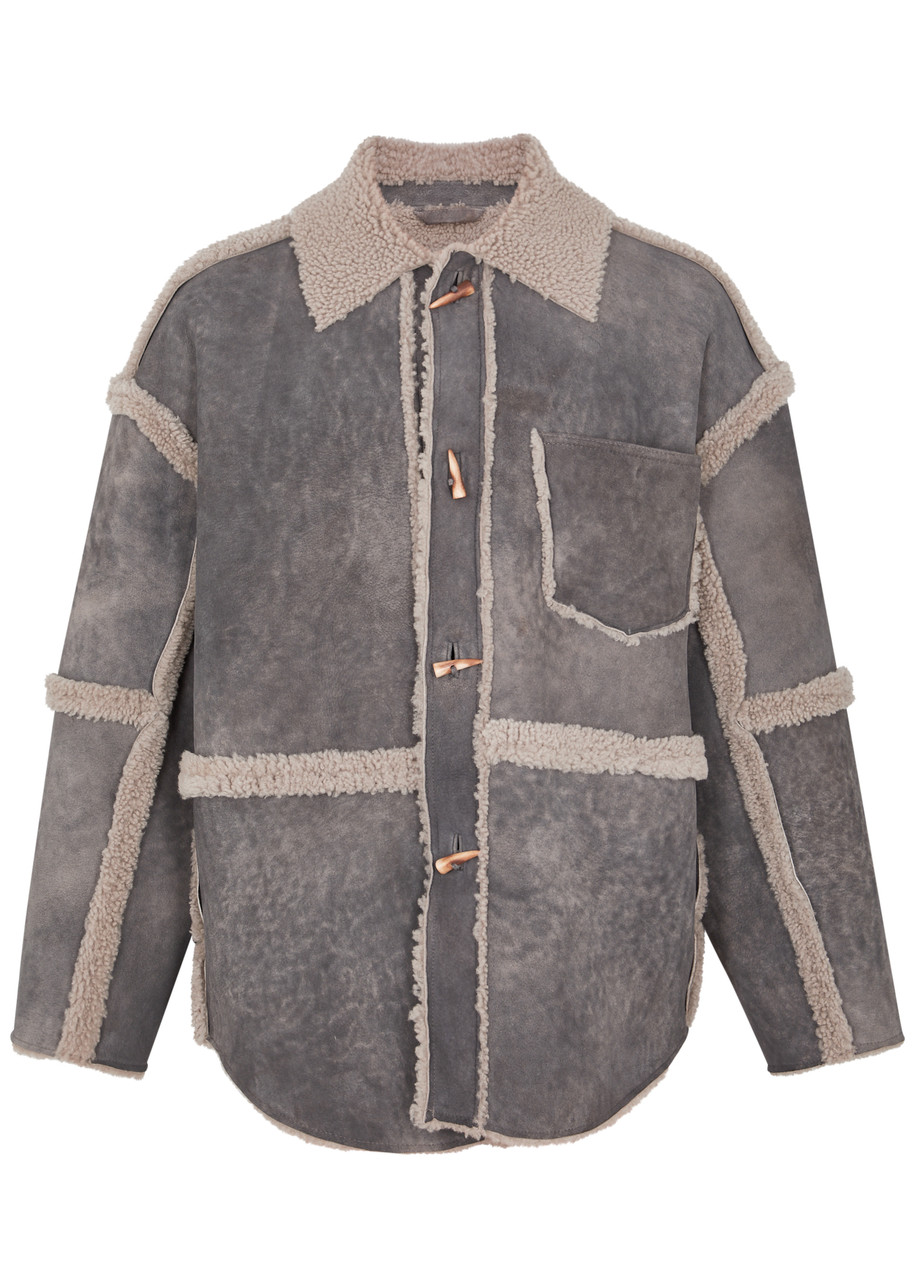 ACNE STUDIOS Shearling-trimmed suede jacket | Harvey Nichols