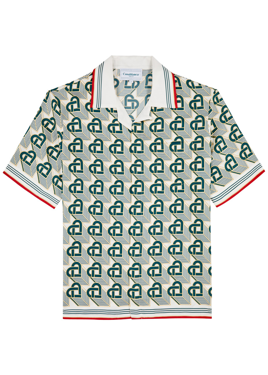 CASABLANCA Monogram heart-print silk shirt | Harvey Nichols