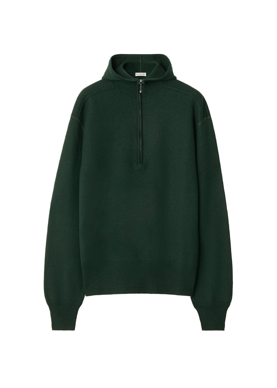 BURBERRY Wool half-zip hoodie | Harvey Nichols