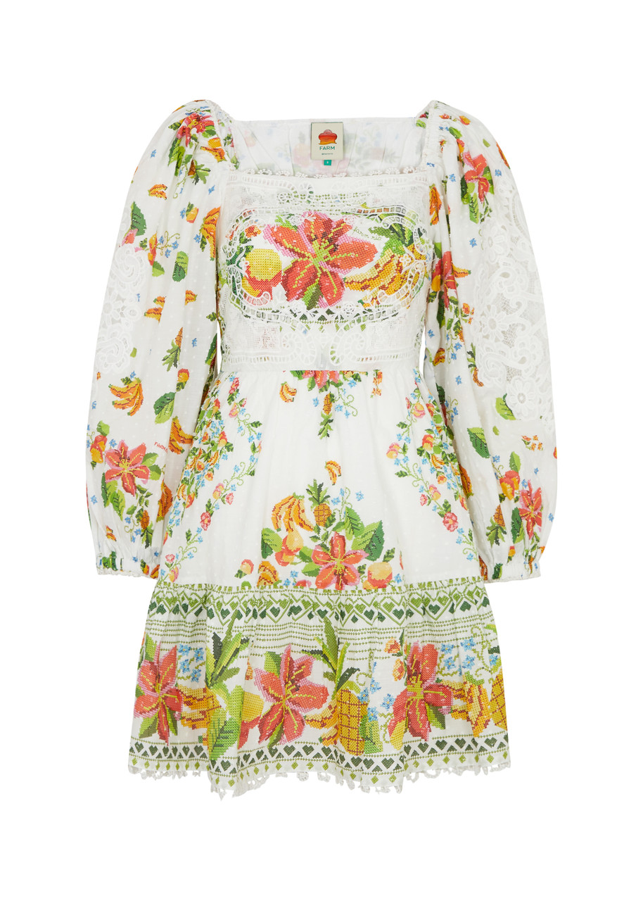 FARM RIO Tropical Romance printed cotton mini dress | Harvey Nichols