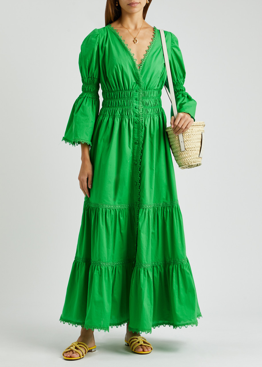 CHARO RUIZ Lipa tiered cotton-blend maxi dress | Harvey Nichols