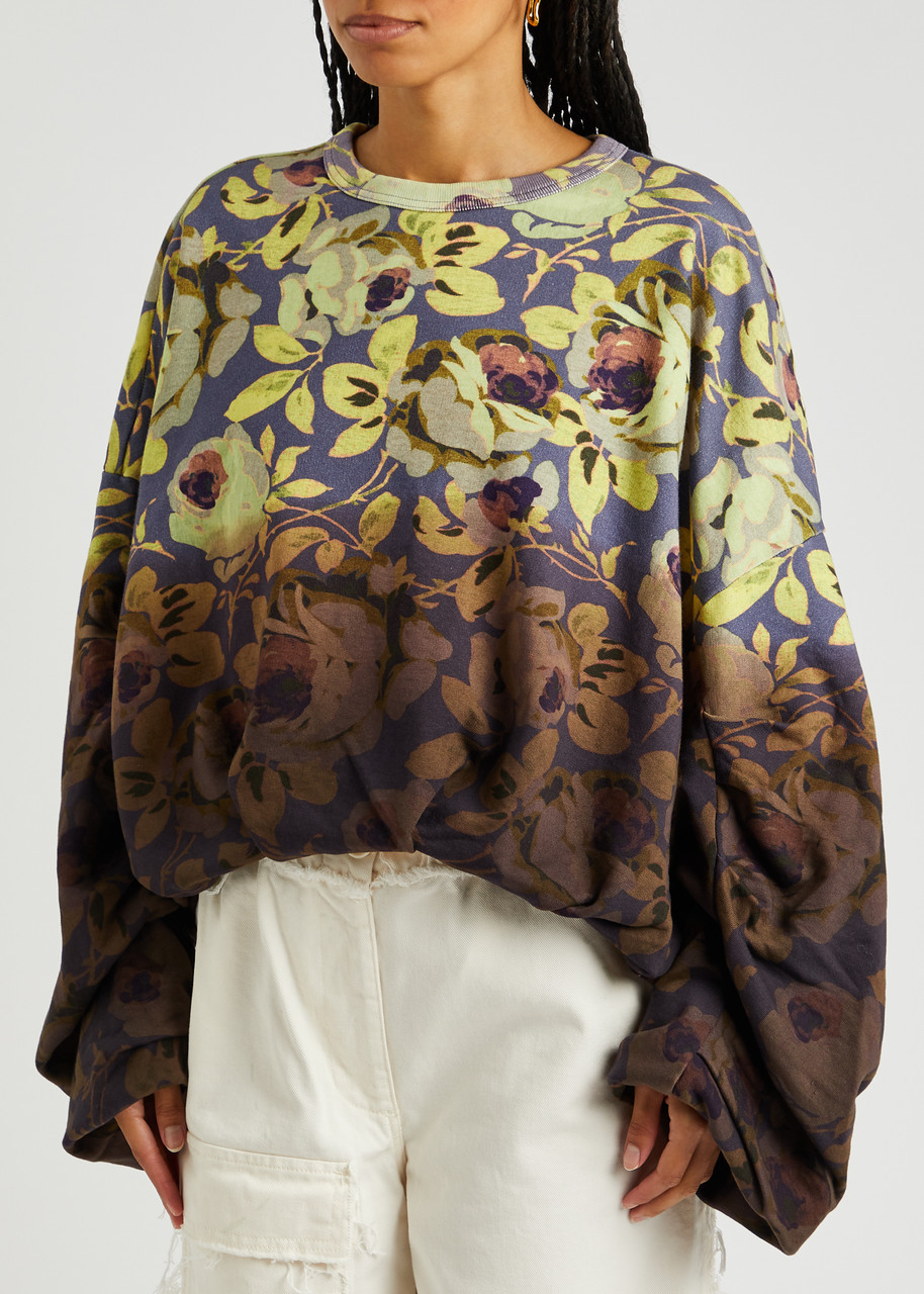 トップス DRIES VAN NOTEN Flower sweat Used Dries Van Noten Floral Embroidered Hoodie XS - $395