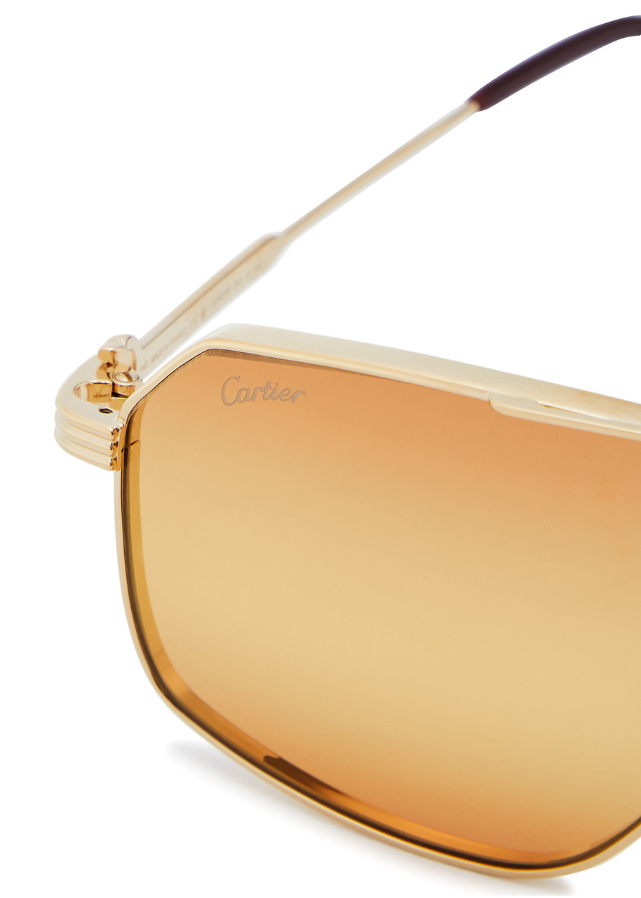 Cartier メンズ ゴールドフレーム アビエーターサングラス CARTIER Aviator-style sunglasses | Harvey Nichols