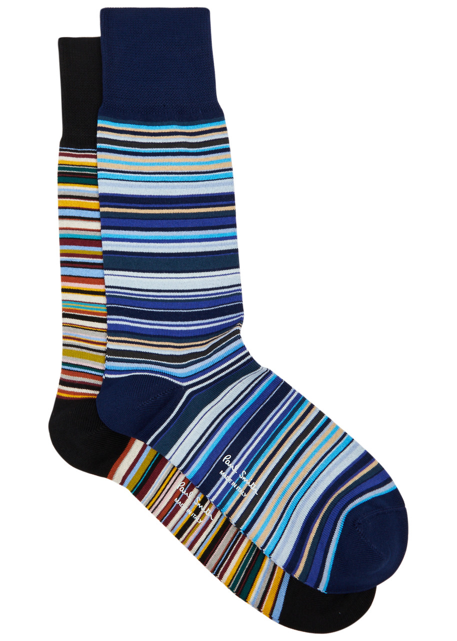 PAUL SMITH Striped cotton-blend socks - set of two | Harvey Nichols