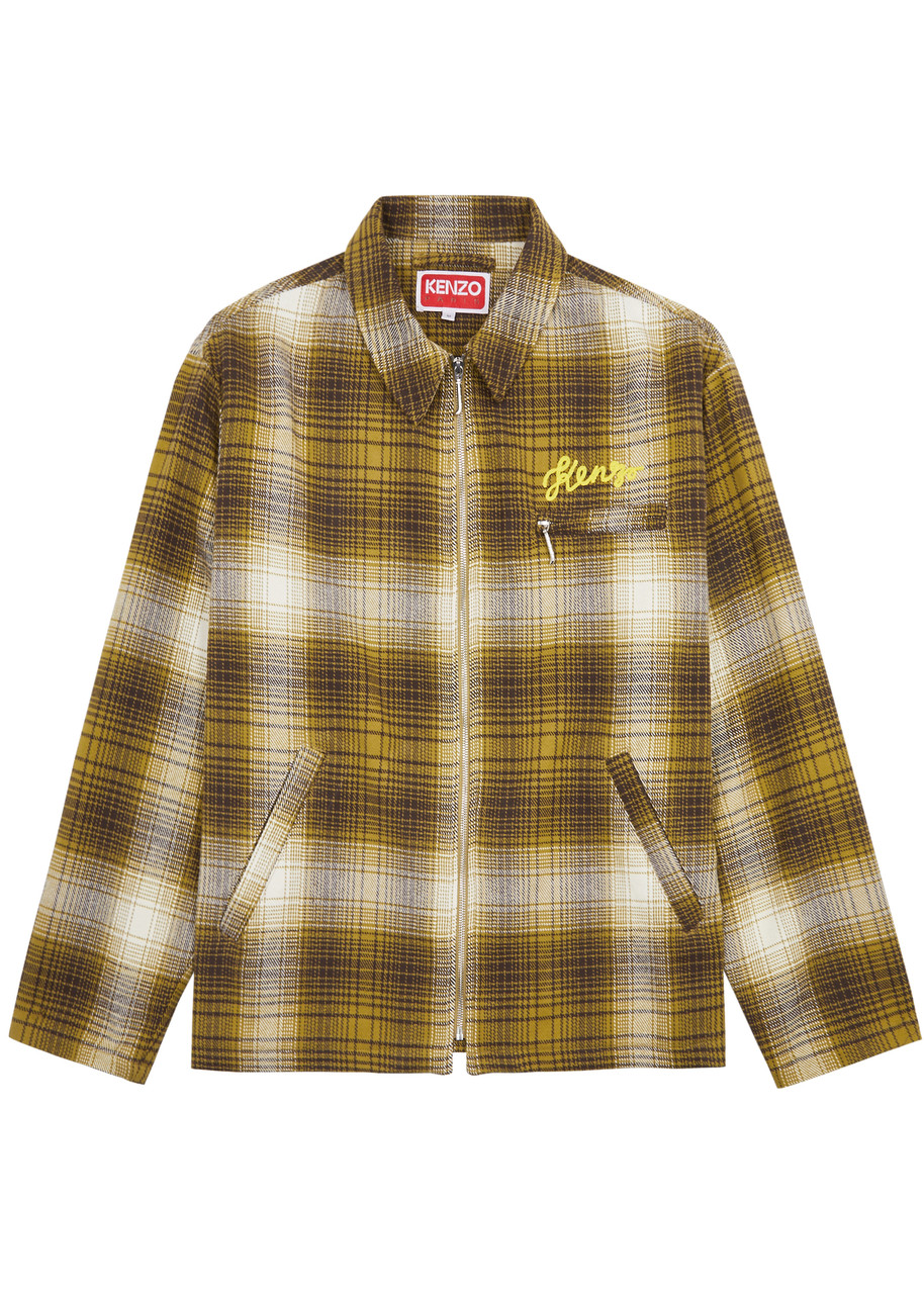KENZO Checked logo flannel overshirt | Harvey Nichols