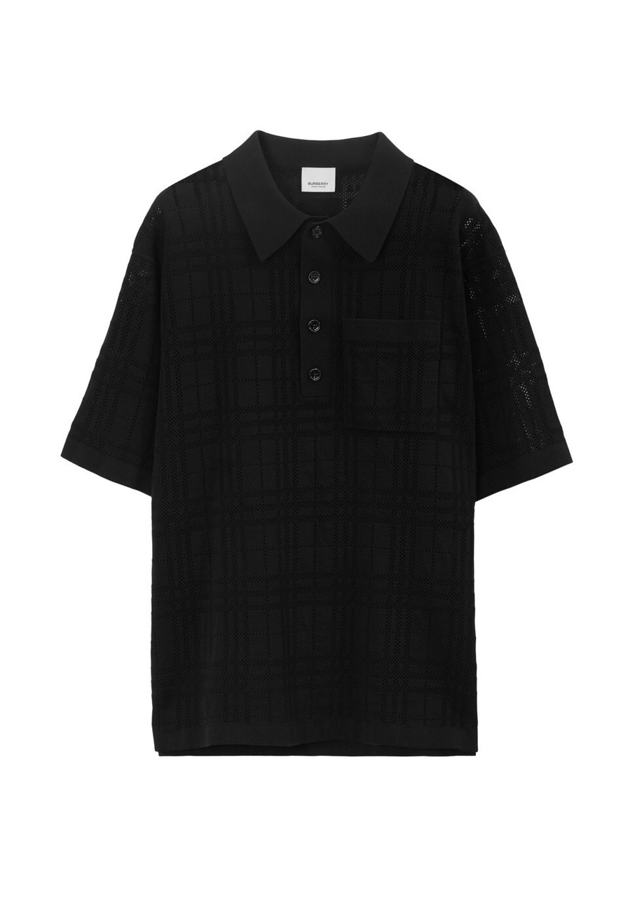 BURBERRY Check cotton blend polo shirt | Harvey Nichols