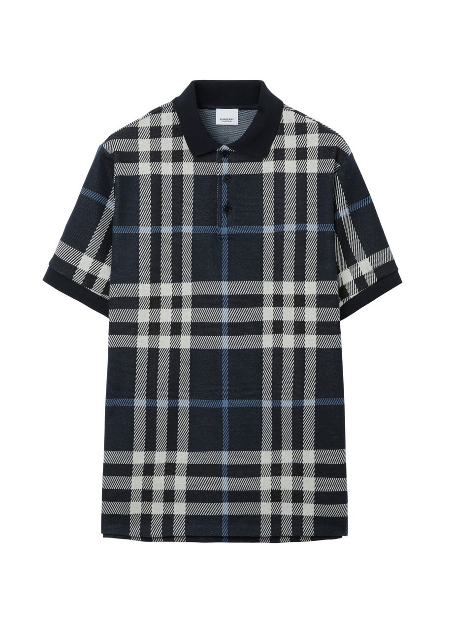 BURBERRY Check cotton polo shirt Harvey Nichols