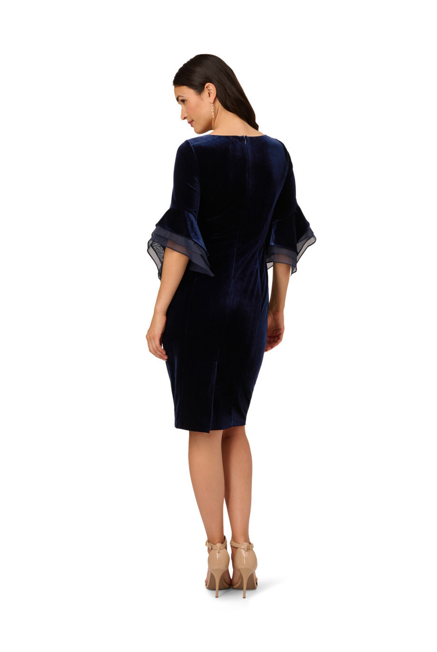 【海外限定】AdriannaPapell ドレス☆Velvet Bell Sleeve Dress, ADRIANNA PAPELL Velvet bell sleeve short dress | Harvey Nichols