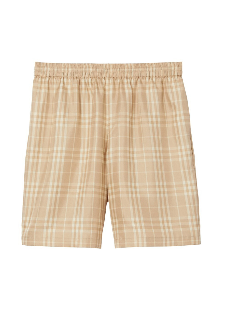 Check Silk Shorts in Archive beige - Women