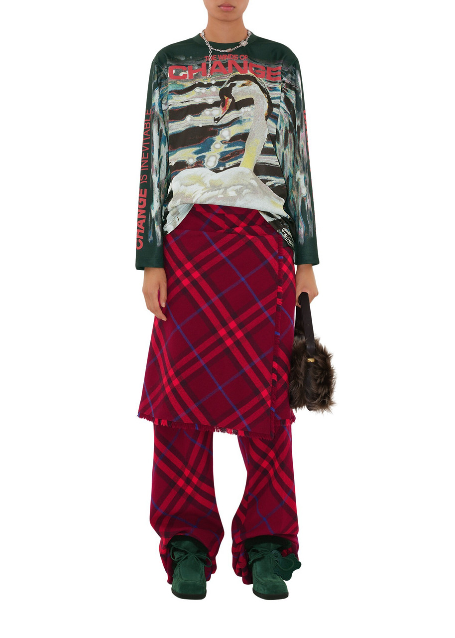 BURBERRY Check wool kilt Harvey Nichols