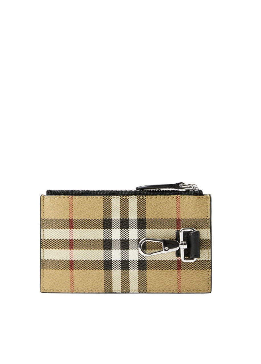 BURBERRY Check zip card case | Harvey Nichols