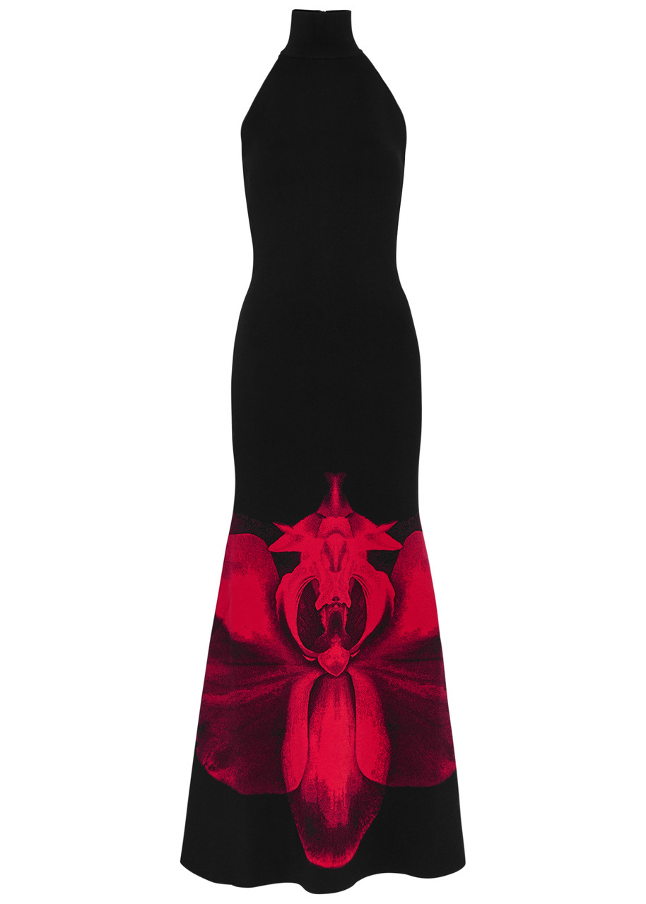 ALEXANDER MCQUEEN Ethereal Orchid floral-jacquard maxi dress