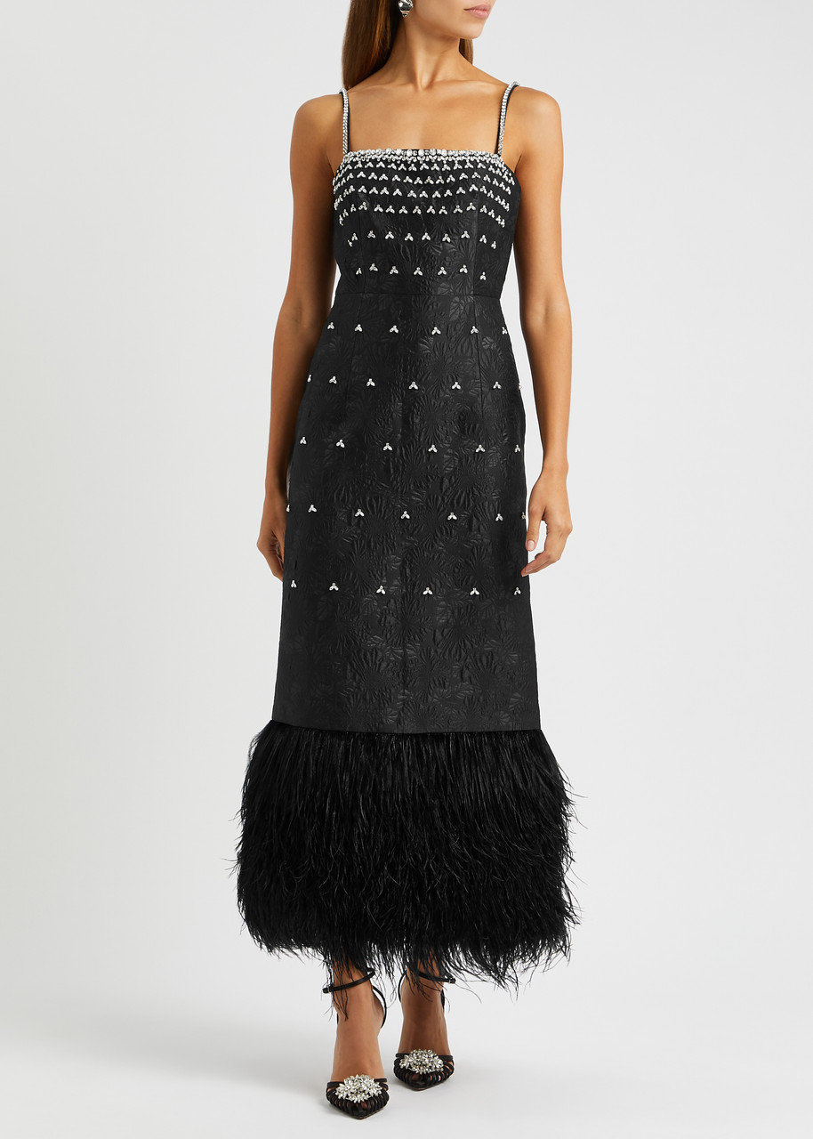 maison celon feather fringe cami dress Cami Dress maison celon