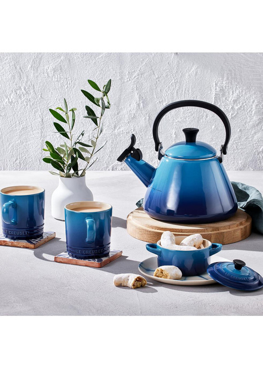 Navy Blue Enamel Tea Kettle Set by Karaca — Aladdin