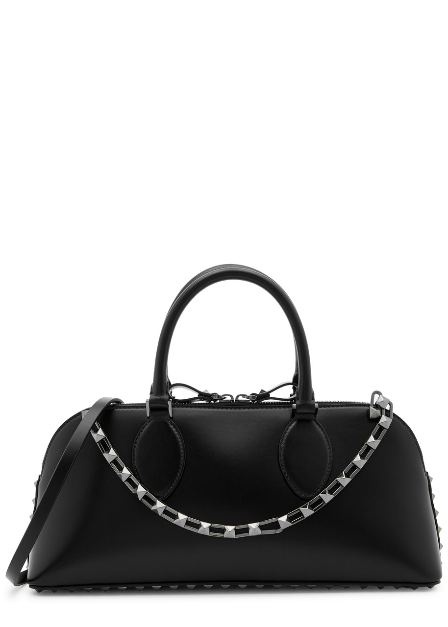 VALENTINO GARAVANI Rockstud East-West leather top handle bag | Harvey ...