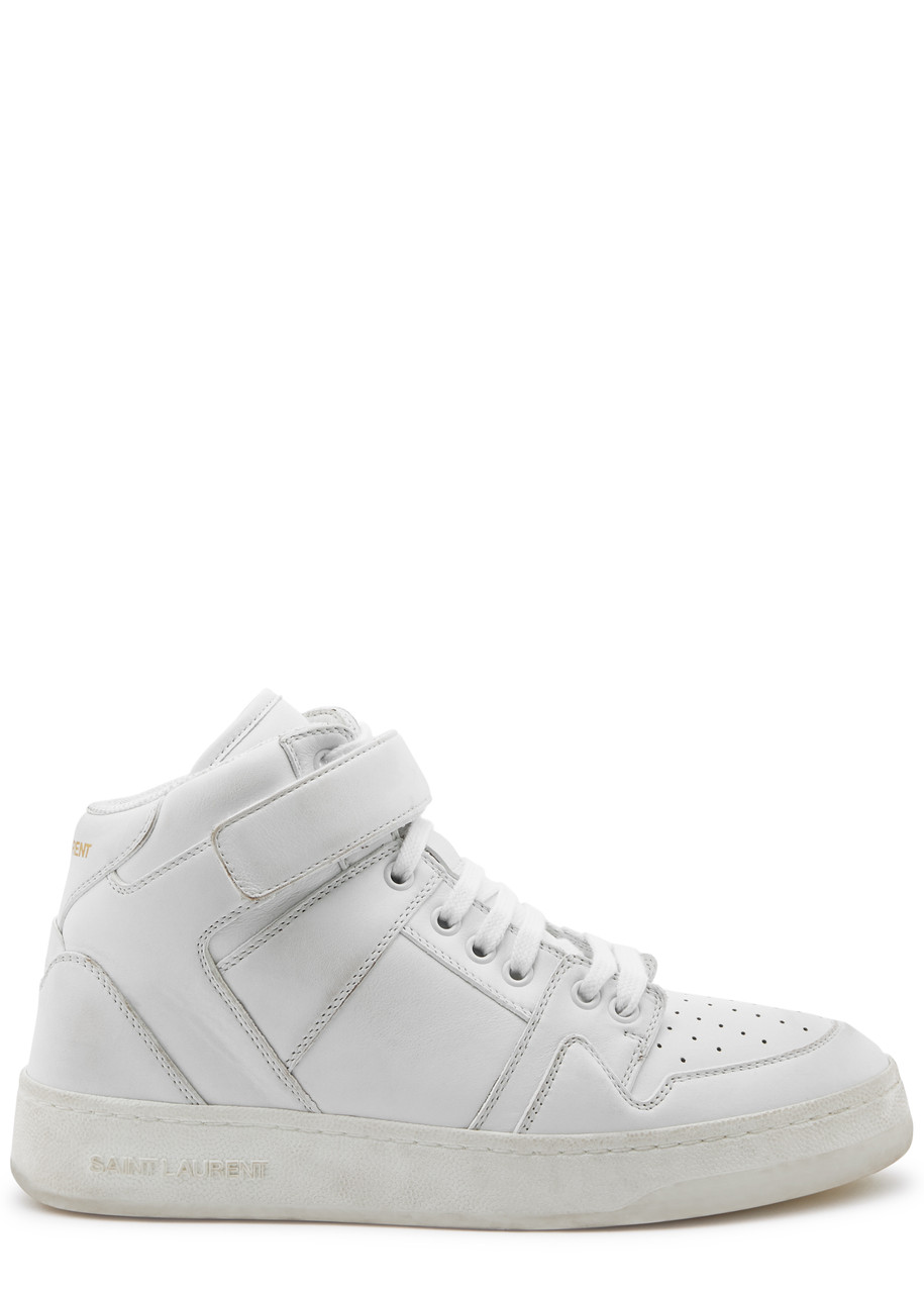 【送料&関税込】Saint Laurent Jefferson High-top Sneakers SAINT LAURENT Jefferson panelled leather sneakers | Harvey