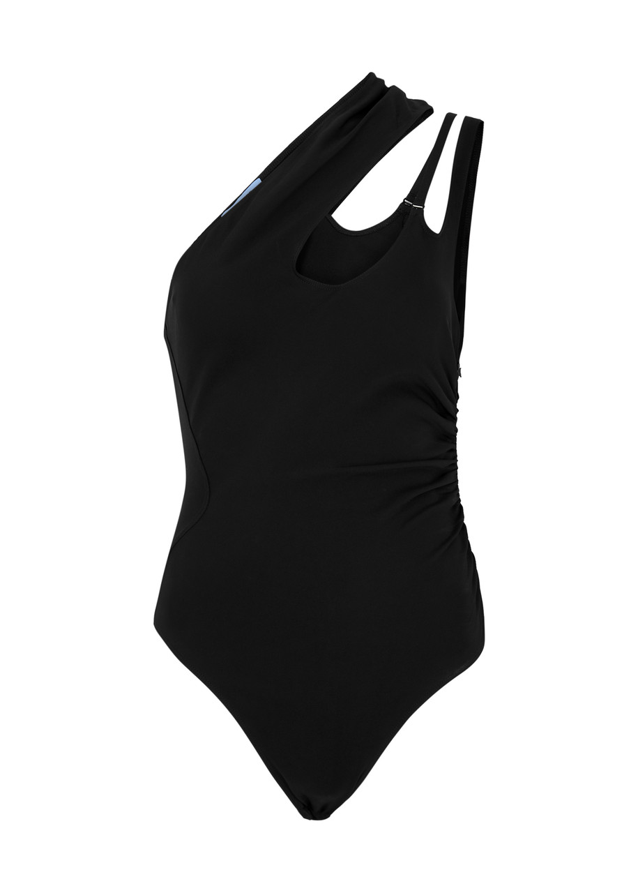 Derri Black Spaghetti Strap Double Thickness Jersey Bodysuit