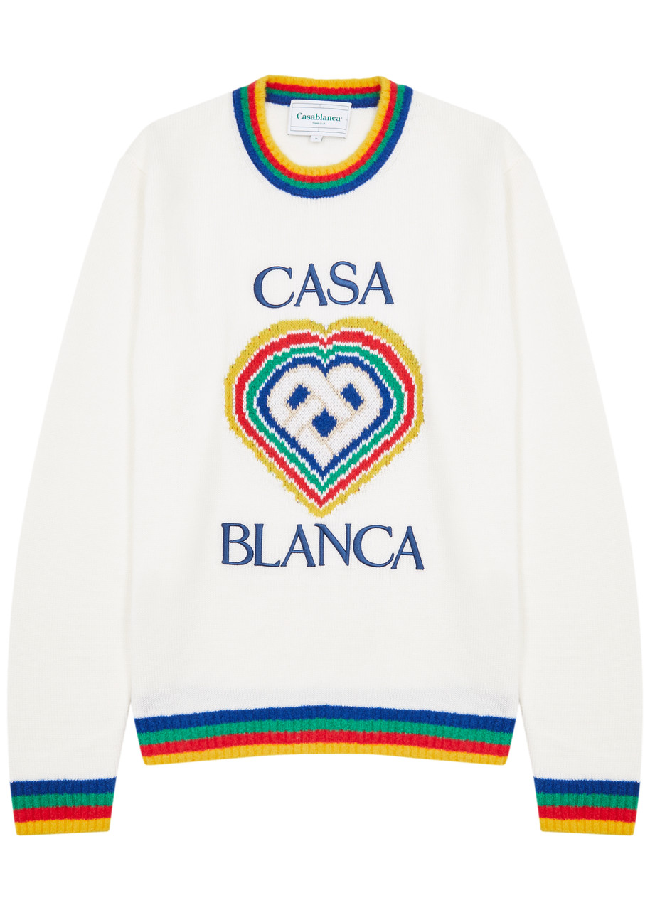 CASABLANCA Logo-embroidered wool-blend jumper | Harvey Nichols