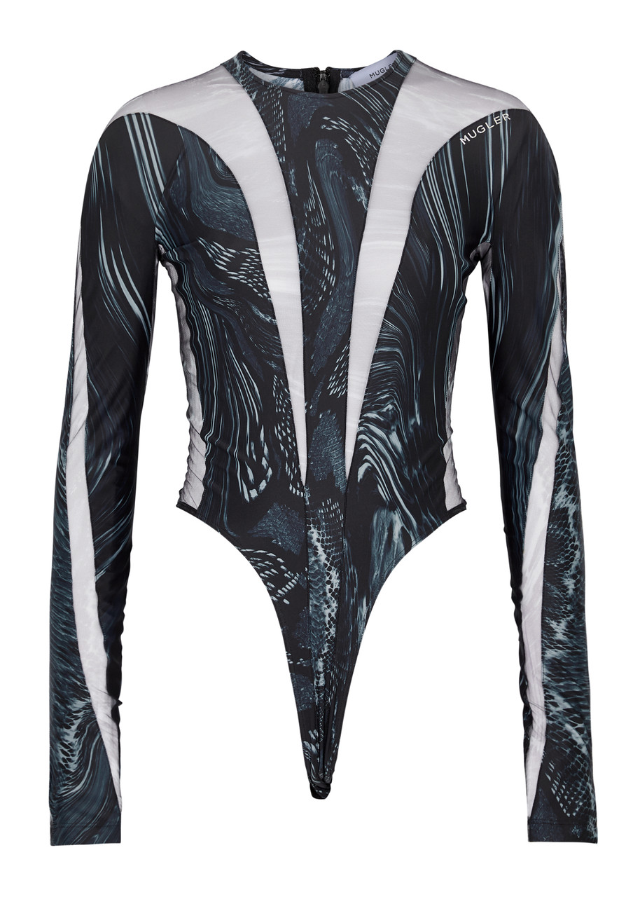 Printed jersey bodysuit