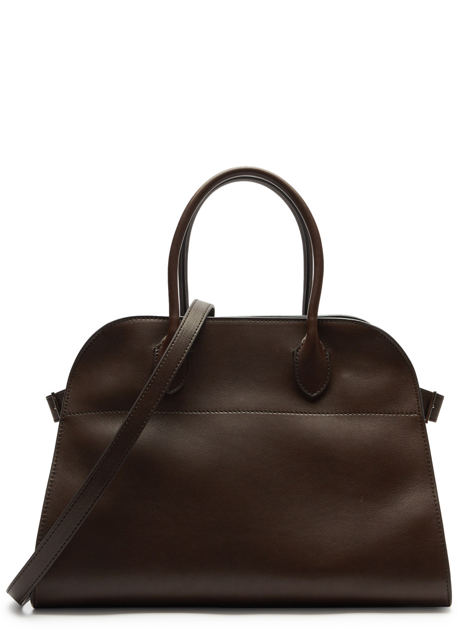 The Row Margaux 15 Top-Handle Bag in Suede