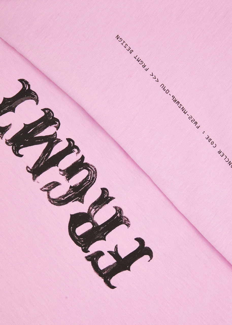 MONCLER FRGMT ロゴ Tシャツ ピンク MONCLER 7 Moncler FRGMT logo-print cotton T-shirt | Harvey Nichols