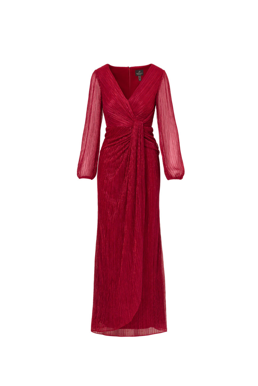 ADRIANNA PAPELL Metallic mesh draped gown | Harvey Nichols