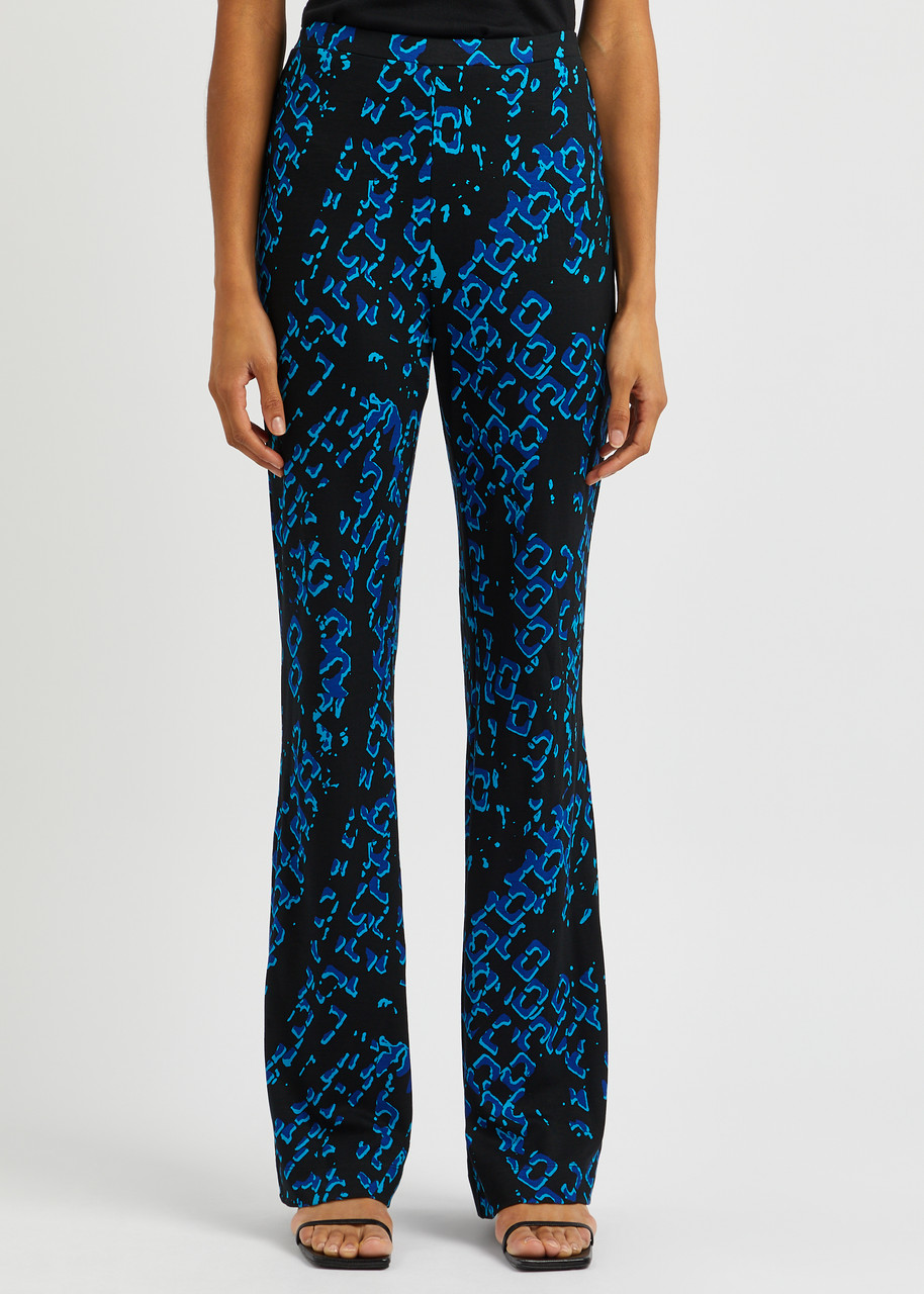 DIANE VON FURSTENBERG Brooklyn printed stretch-jersey flared pants