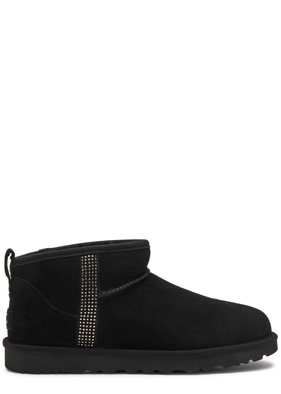 UGG Classic Ultra Mini Bling suede ankle boots | Harvey Nichols