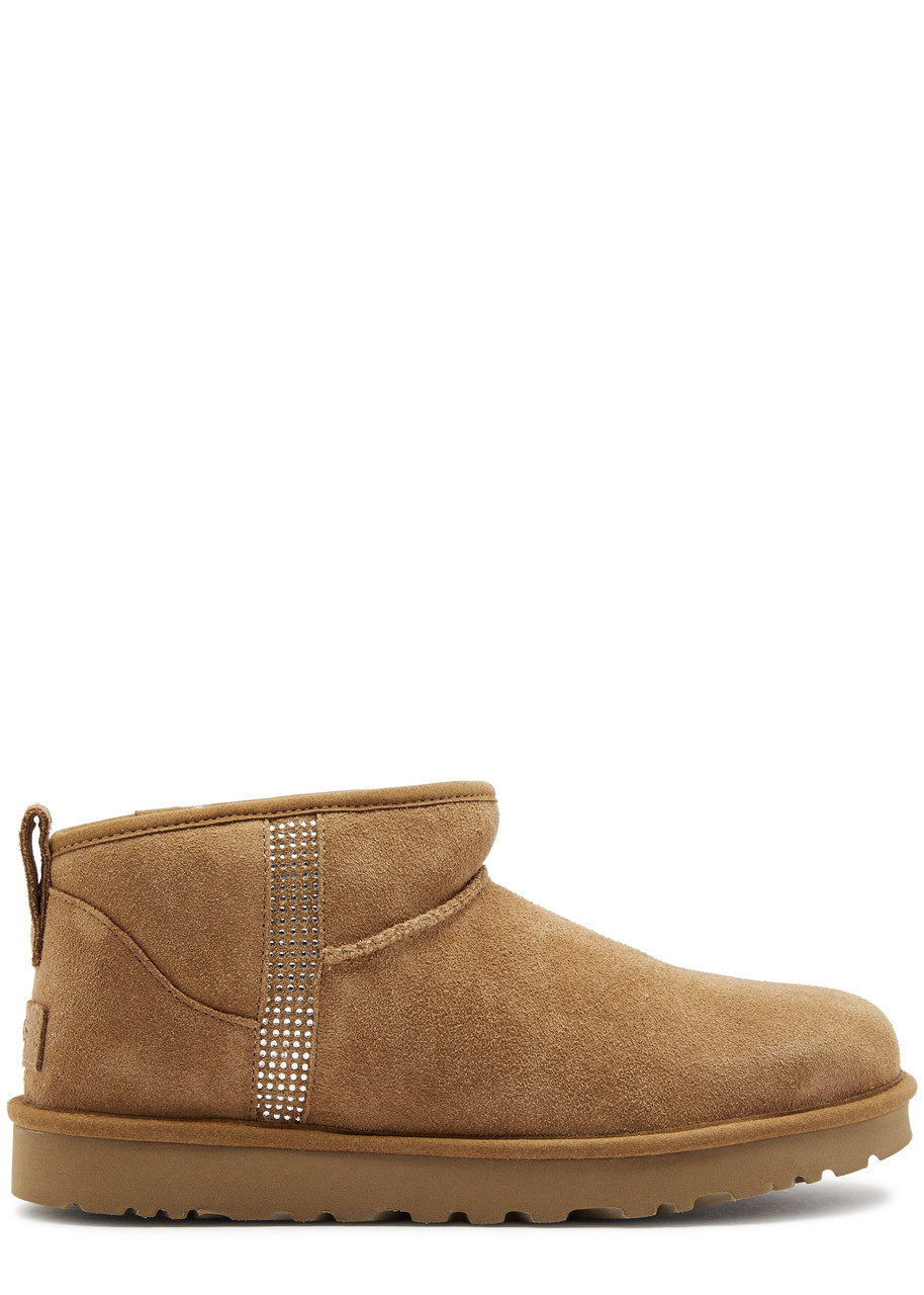 UGG Classic Ultra Mini Bling suede ankle boots | Harvey Nichols