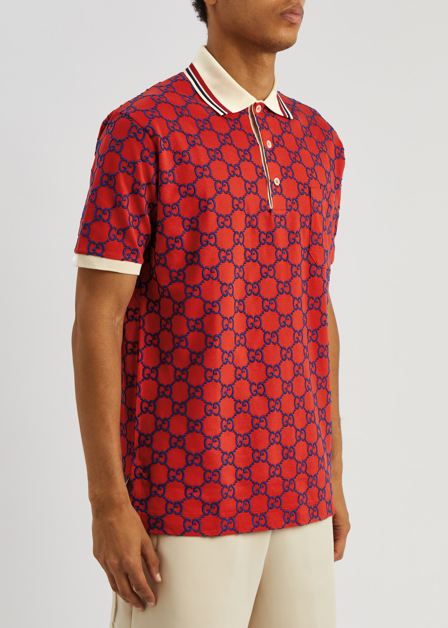 Gucci Men's GG-Tape Stretch-Cotton Polo Shirt