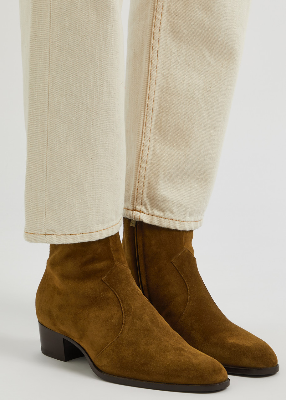 SAINT LAURENT Wyatt 40 suede ankle boots | Harvey Nichols