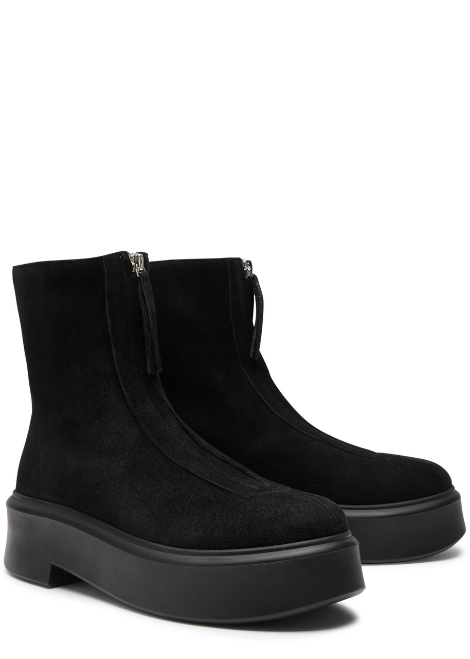 THE ROW Zipped 1 suede ankle boots | Harvey Nichols