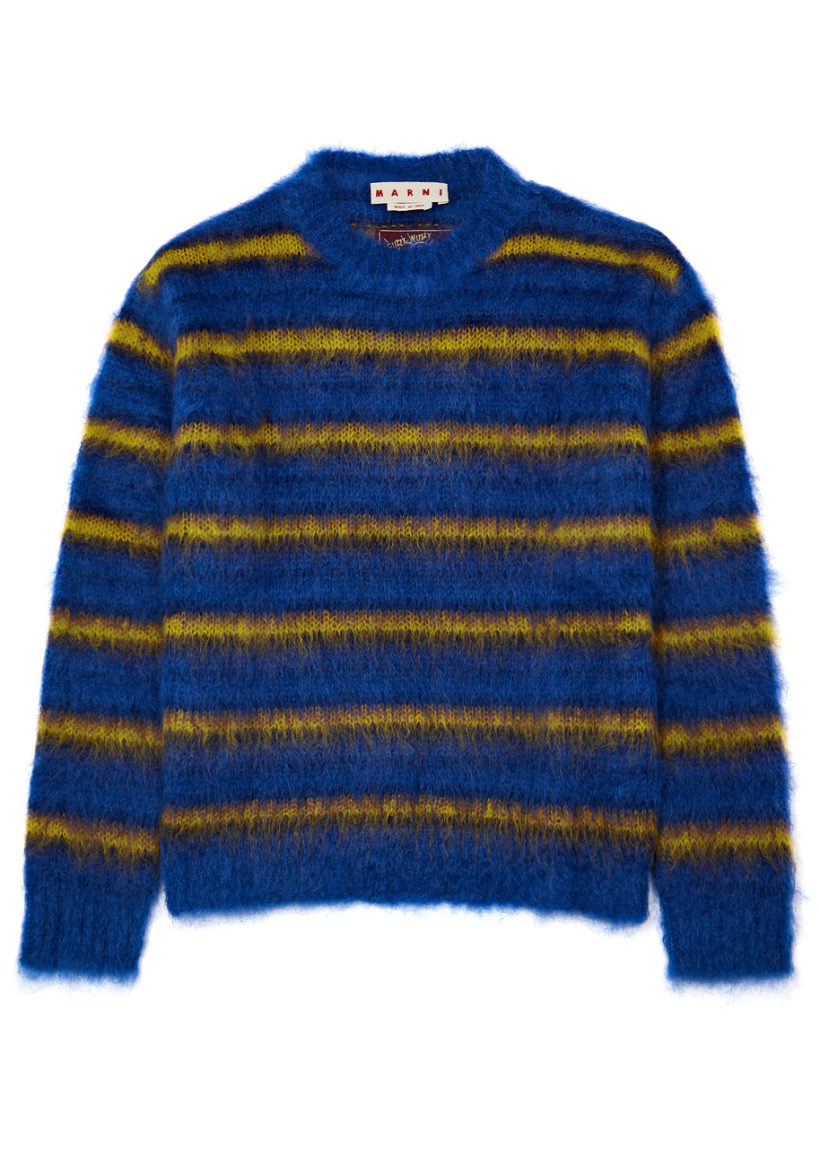 MARNI Stripe-intarsia mohair-blend jumper | Harvey Nichols