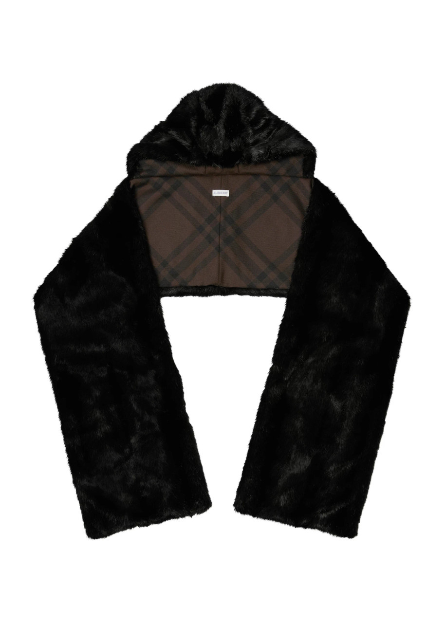 BURBERRY Faux fur hooded scarf | Harvey Nichols BURBERRY Faux fur hooded scarf | Harvey Nichols