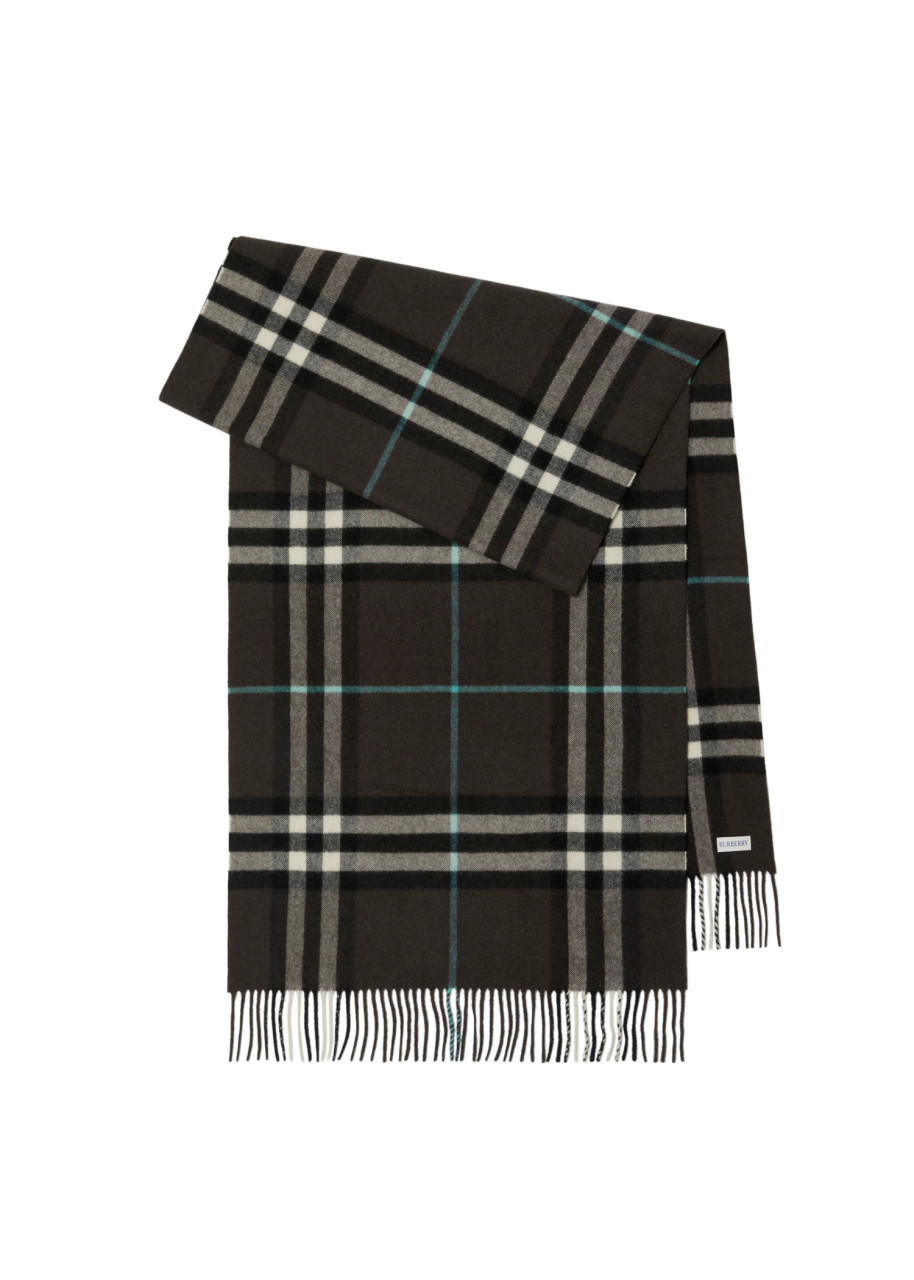 BURBERRY Wide check cashmere scarf Harvey Nichols