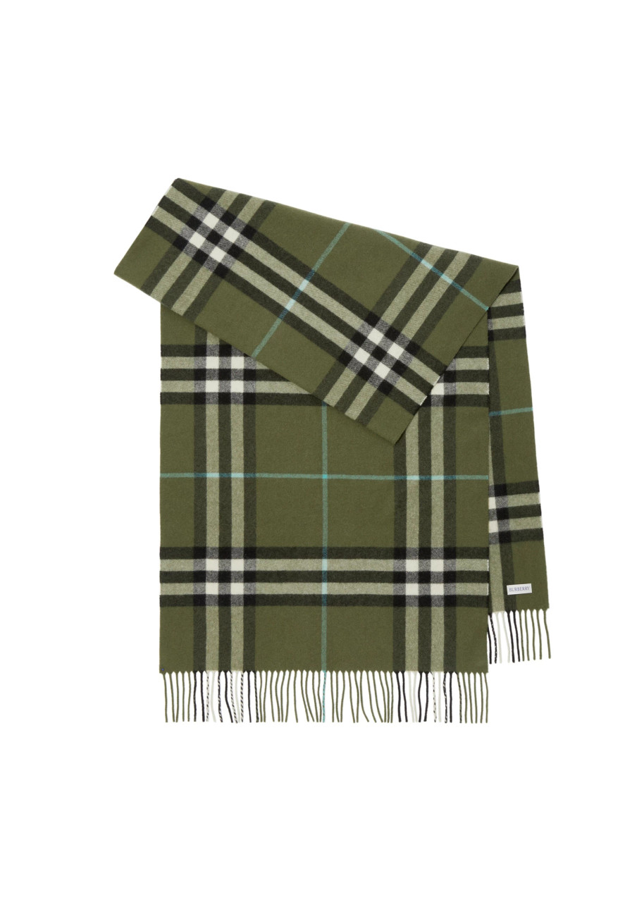 BURBERRY Wide check cashmere scarf Harvey Nichols